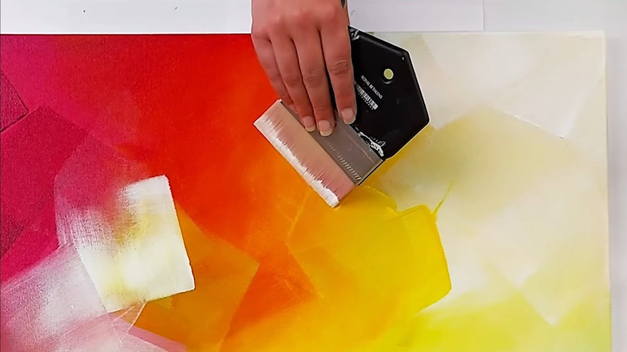 Incredible Blocking Abstract Acrylic Painting - 'Intense' (part 1)