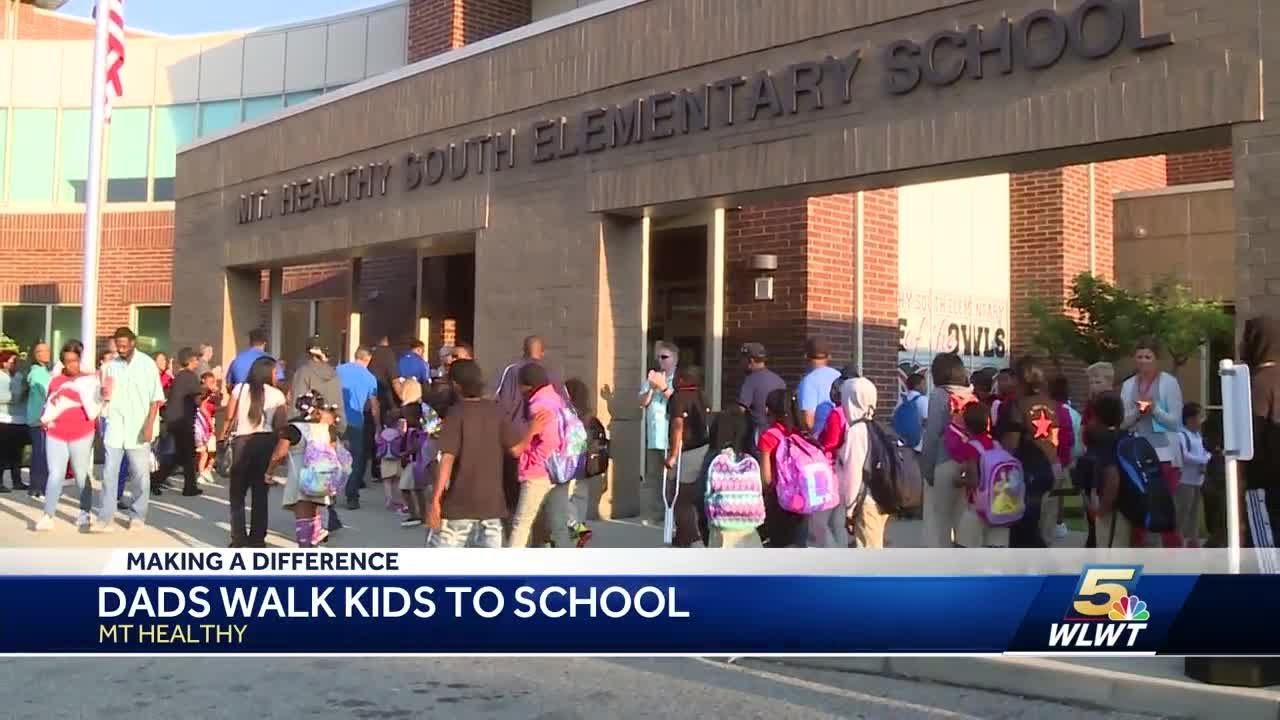 150-plus dads walk their kids to school in Mount Healthy