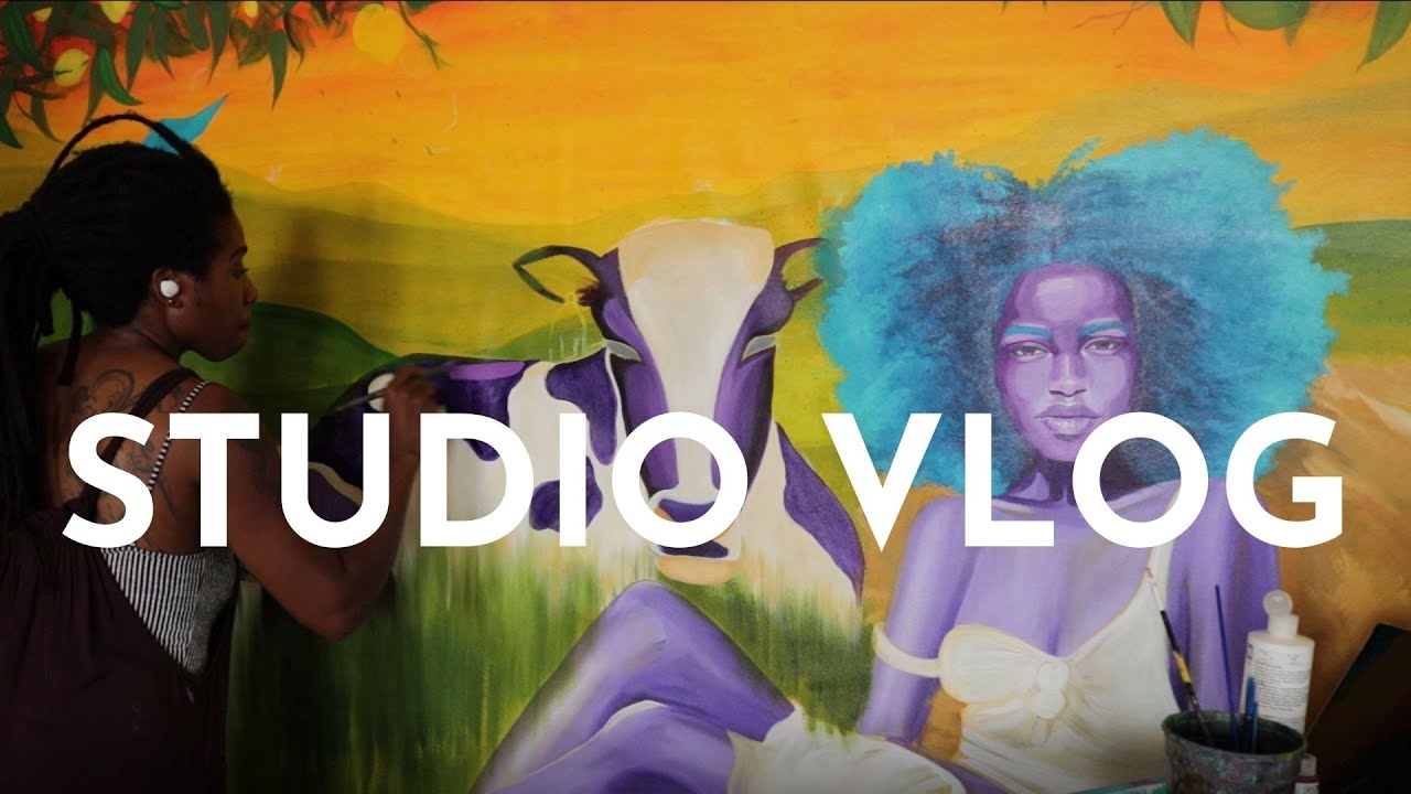 🎨STUDIO VLOG: Mural supplies, minimal-waste shipping, artist shopping haul, painting+