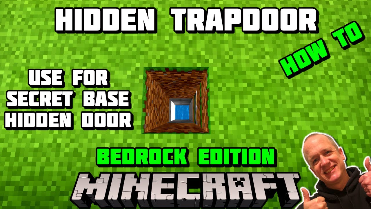 СКРЫТЫЙ ЛЮК Minecraft - 1x1 FLUSH - 1.21 Bedrock Edition - используется для секретной базы/скрыто...