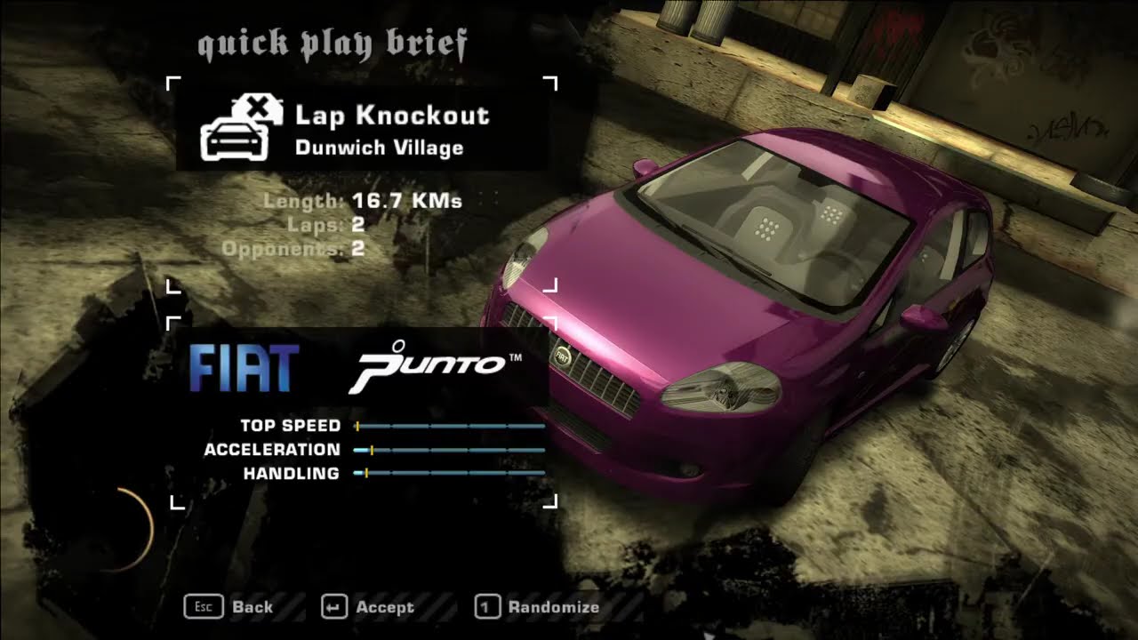 🔥NFSMW 2005🔥| Dunwich Village - Lap Knockout | Fiat Punto | 1:42.22/3:36.90