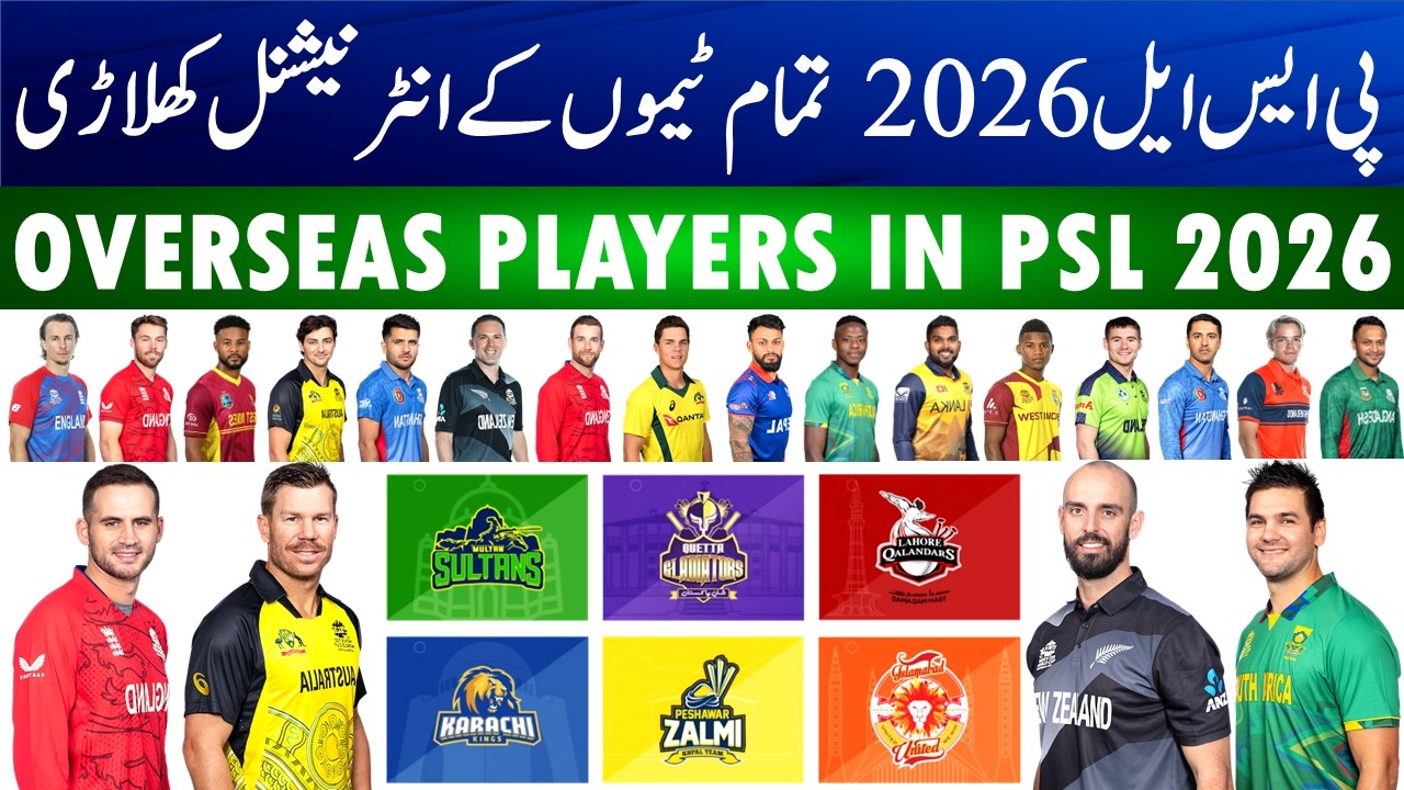 PSL 2026 Squads: Foreign players in each team's squad for PSL 2026 | PSL 2026 All teams squad