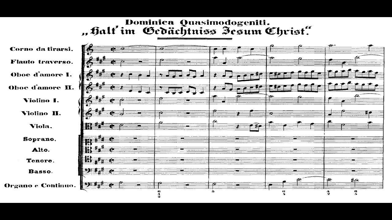 Johann Sebastian Bach - Cantata: Halt im Gedächtnis Jesum Christ, BWV 67. {w/ score.}