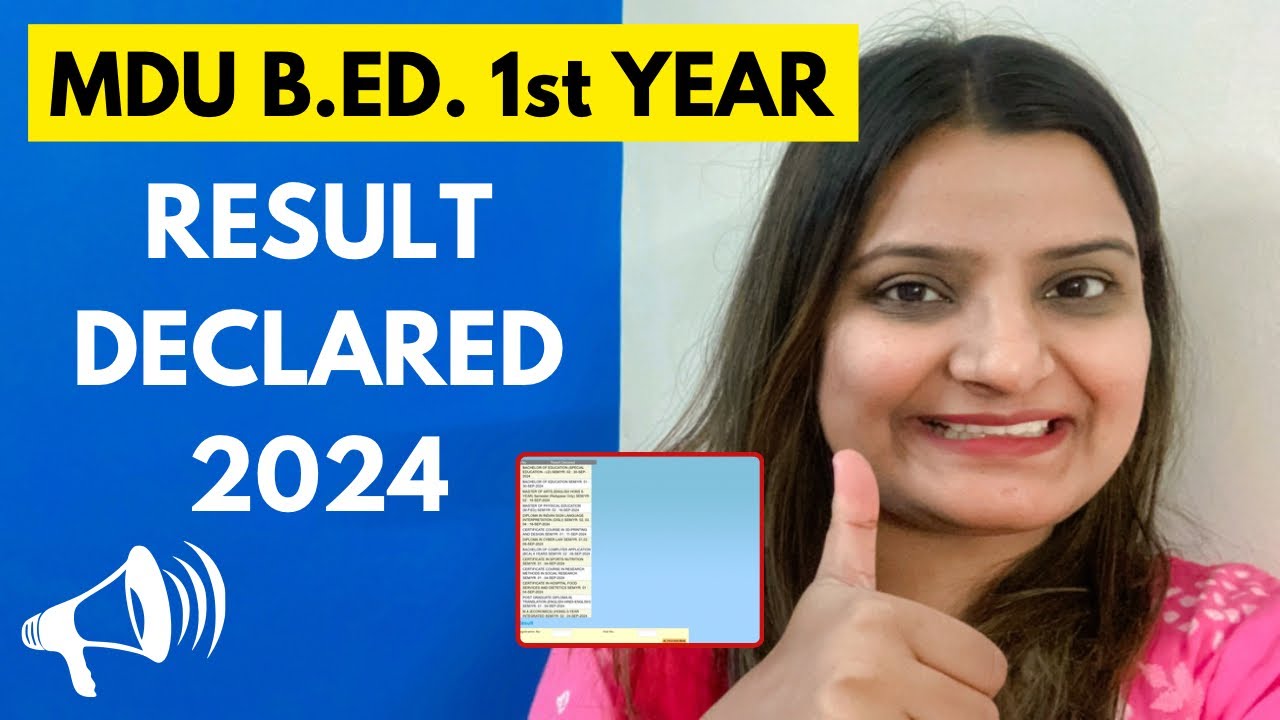 📣MDU B.ED. 1st YEAR 2024 RESULT DECLARED | Maharshi Dayanand University