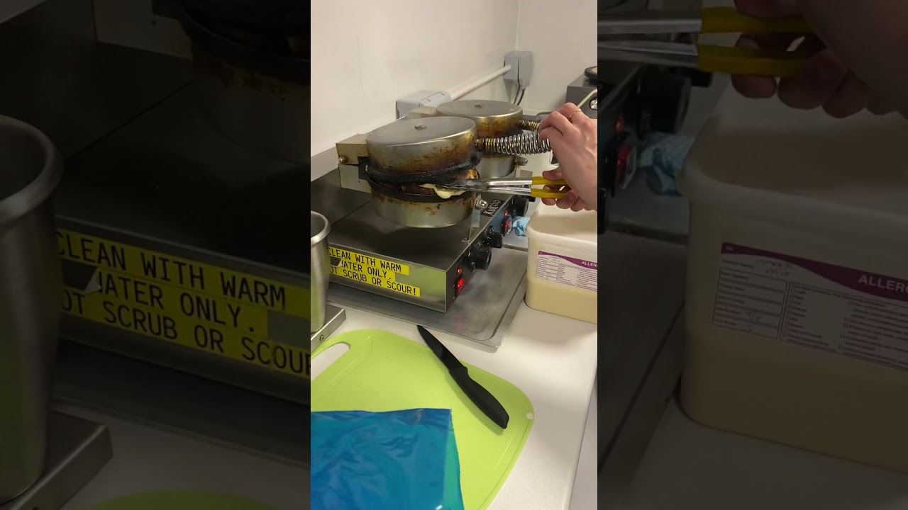 Smoking waffle machine&hellip;..ruins dessert