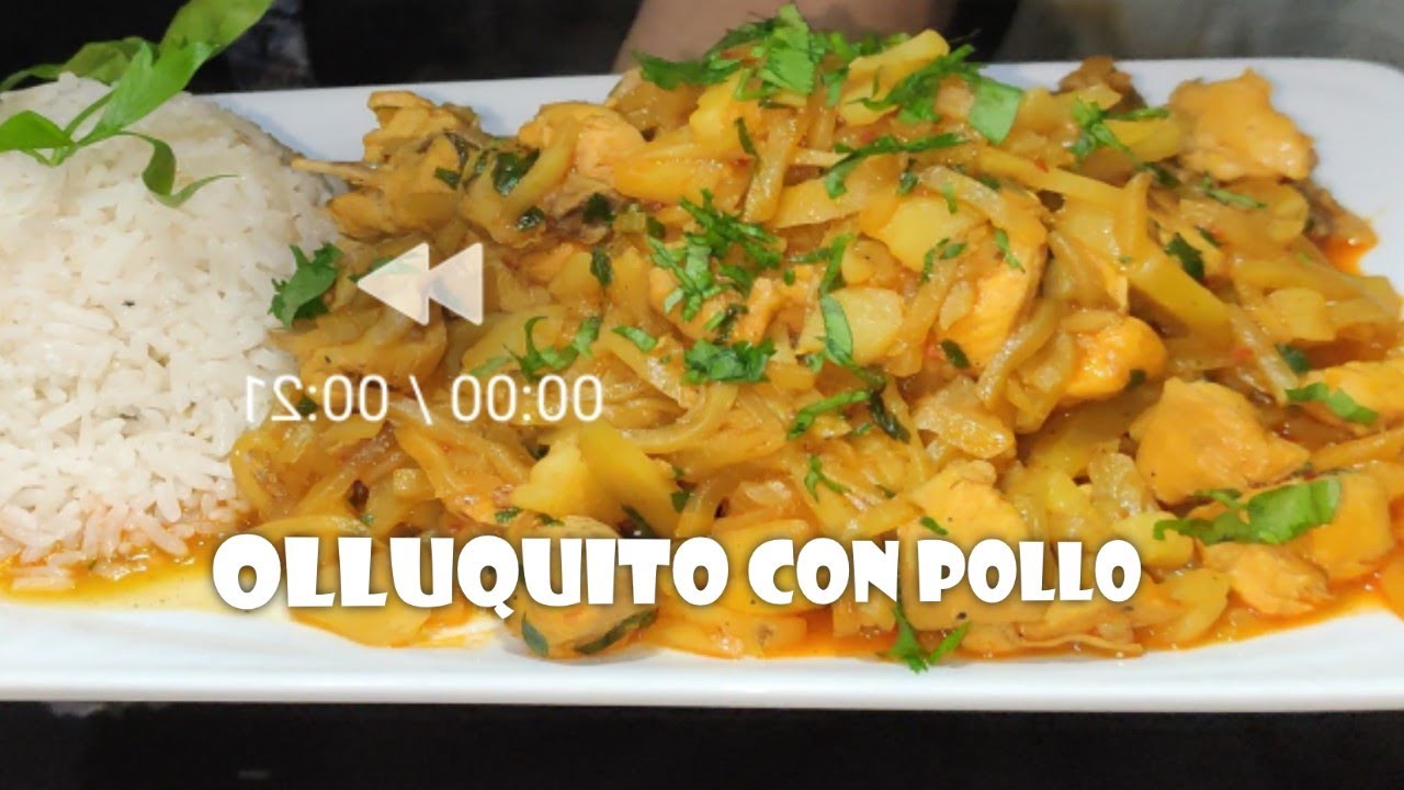 Olluquito con pollo _ollucos/cómo preparar olluquito con pollo  (plato tipico peruano receta casera)