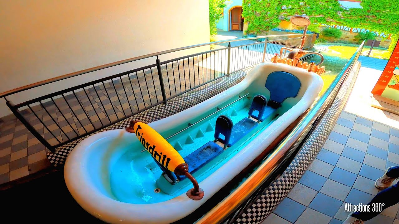 Bathtub Ride | Unique Log Flume Ride with Backwards Drop at Tripsdrill Theme Park