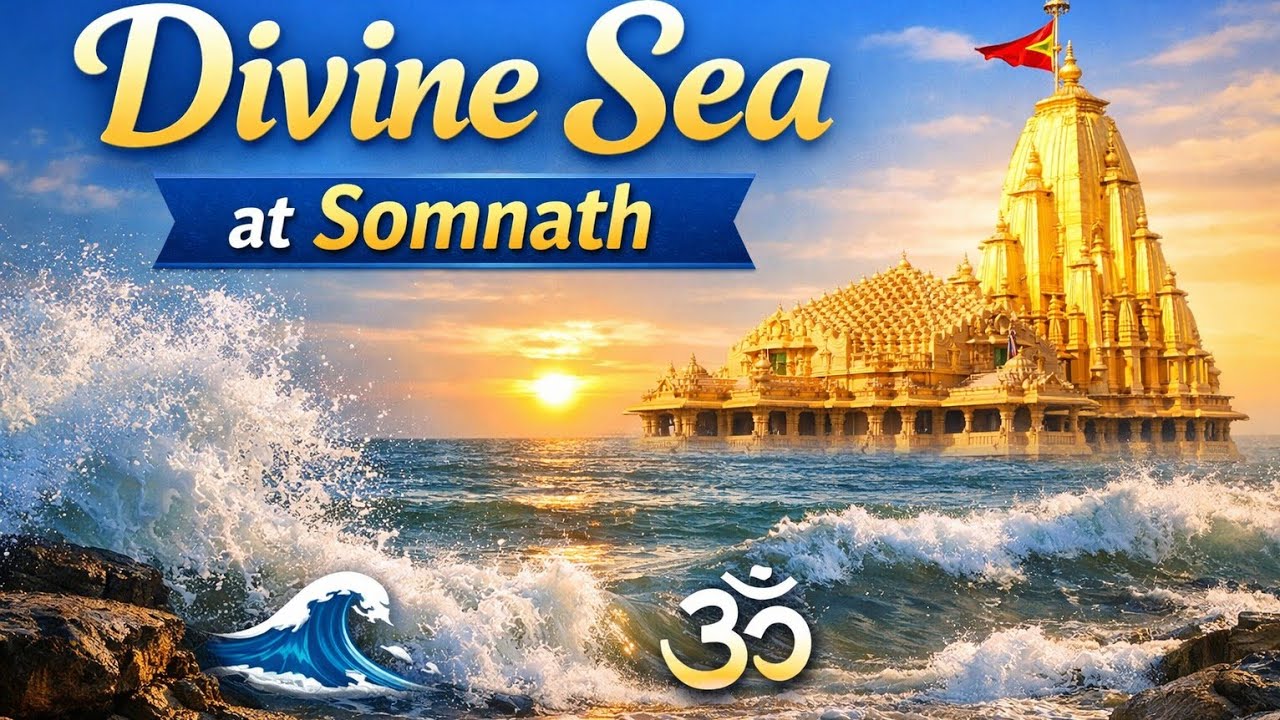 Somnath Sea View 🌊 | Divine Waves at Lord Shiva’s First Jyotirlinga | Peaceful Vibes