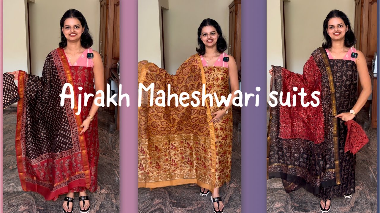 EPI 402|PREMIUM MAHESHWARI SILK COTTON SUIT|AJRAKH PRINT|CHANDHERI SILK#maheshwarisilk @curatedvault