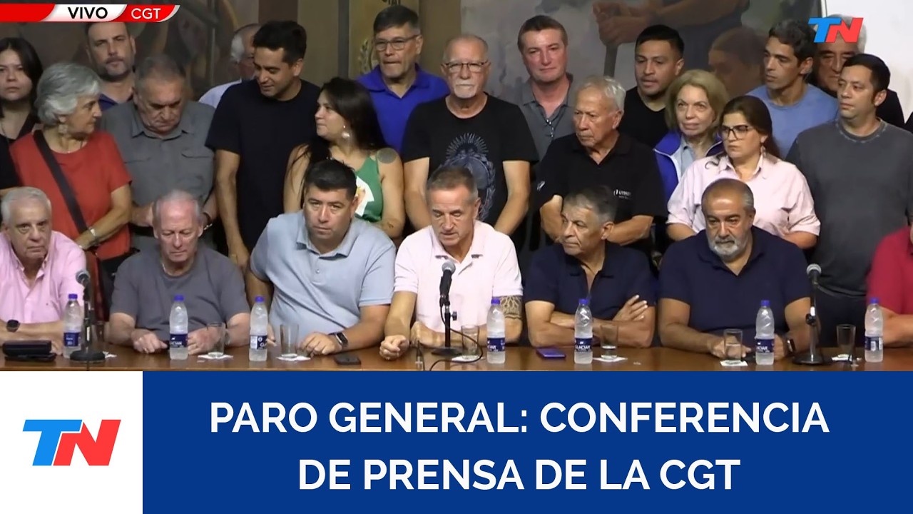 PARO GENERAL, CONFERENCIA DE PRENSA DE LA CGT: 