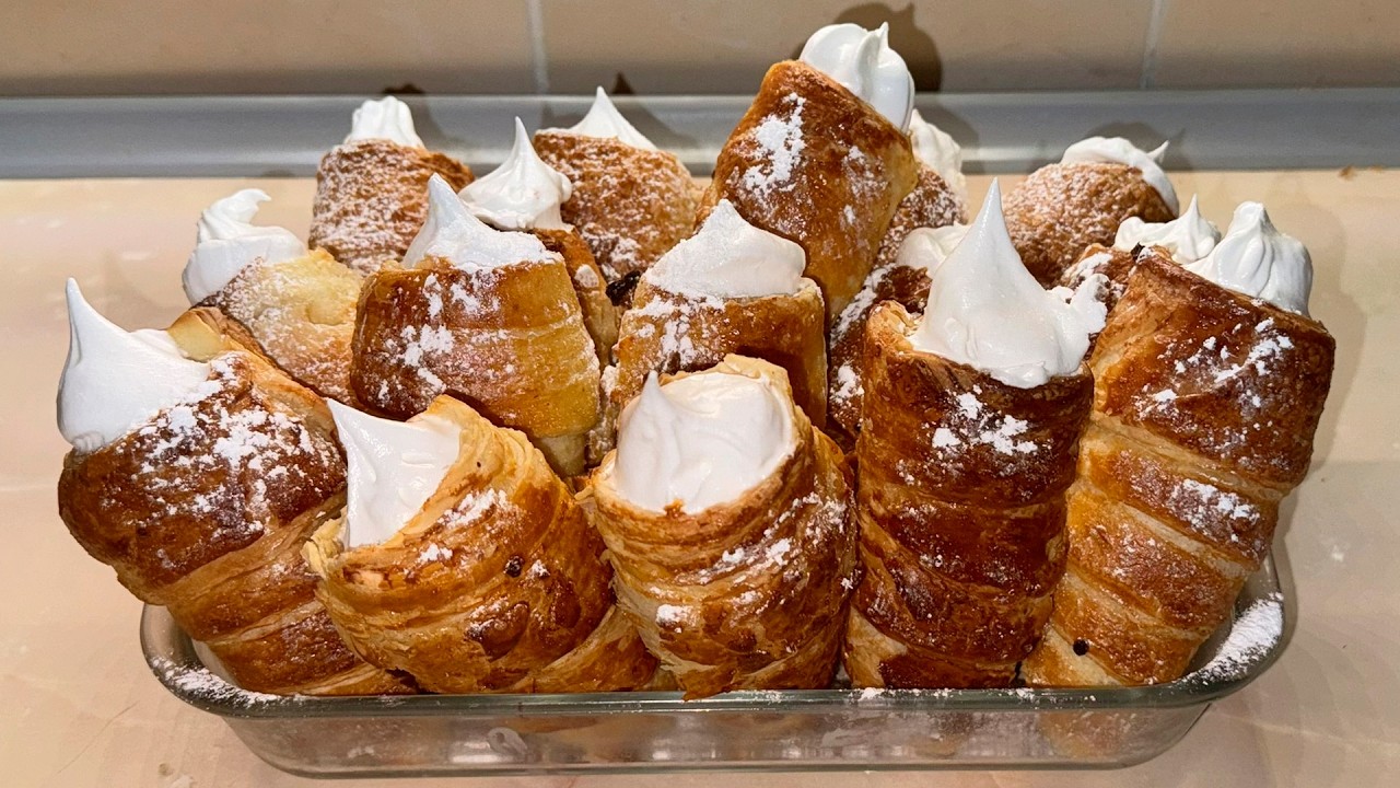Knusprige Blätterteig Röllchen mit Eiweißcreme – Einfach & Lecker