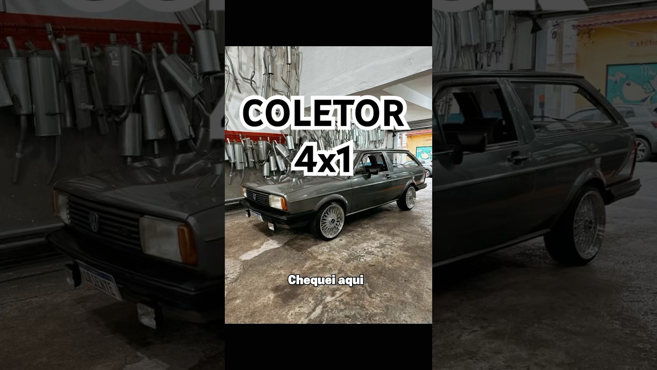 Coletor 4x1 e escape completo de 2&rdquo; em a&ccedil;o carbono + 2 abafadores Parati LS #escape #parati #vw