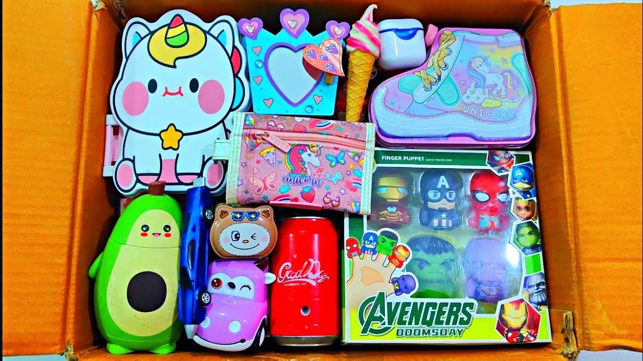 Unboxing Classic Stationery Items, Pencil Box, Piggy Bank, Desk Lamp, Sharpener, Lunch Box, Erasner 