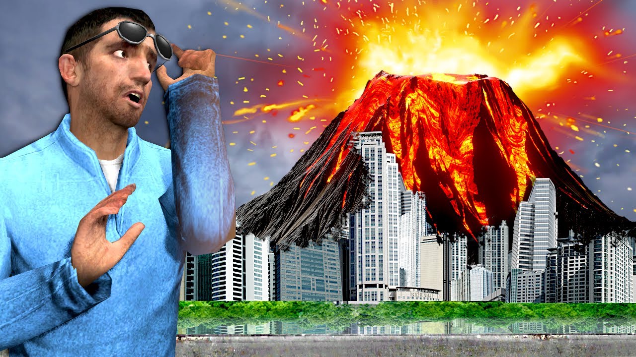 VOLCANO DESTROYS CITY in Garry's Mod!