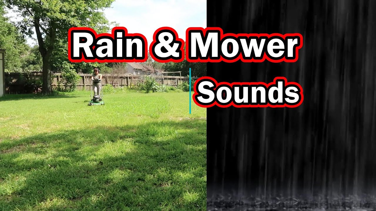 Lawn Mower & Heavy Rain Sounds ASMR to Repeat Loop the Video n settings Sleep Study Relax ⛈️💤