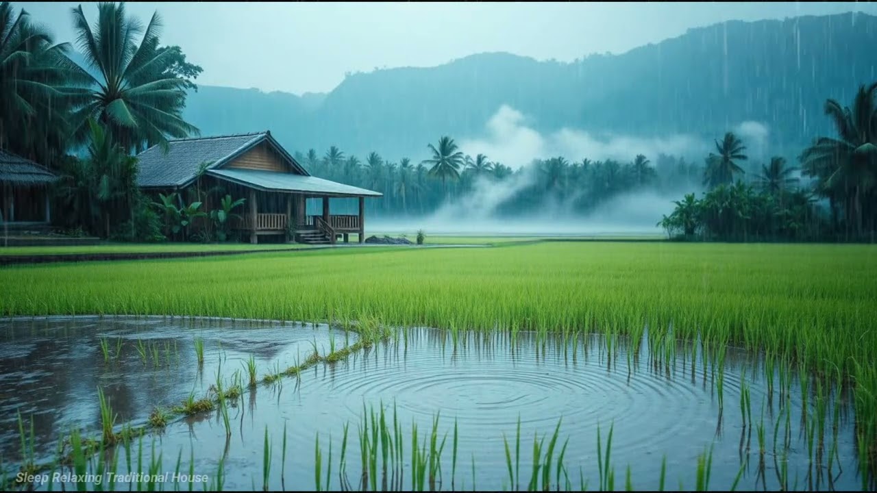 🔴 LIVE 24/7 Soothing Rainy Village Life 🌿 Relax, Sleep & Study Ambience