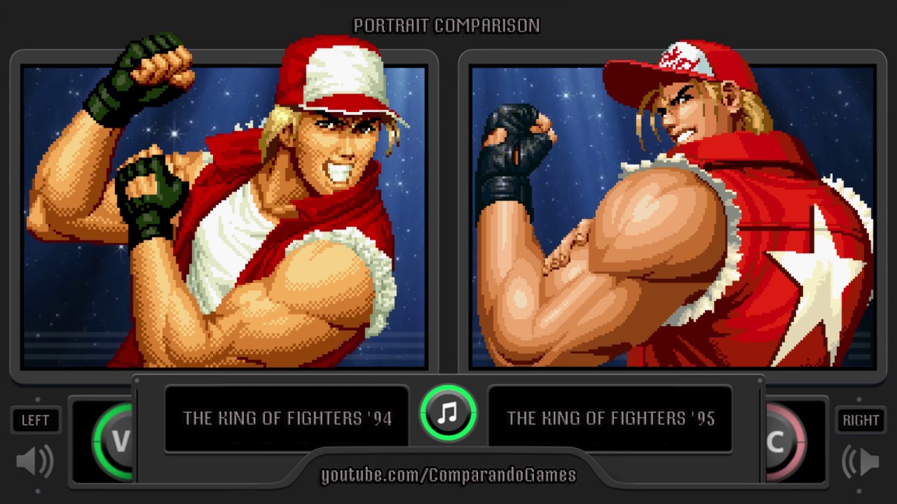 Portrait Comparison of the King of Fighters '95 (KOF 94 vs KOF 95) Side by Side Comparison