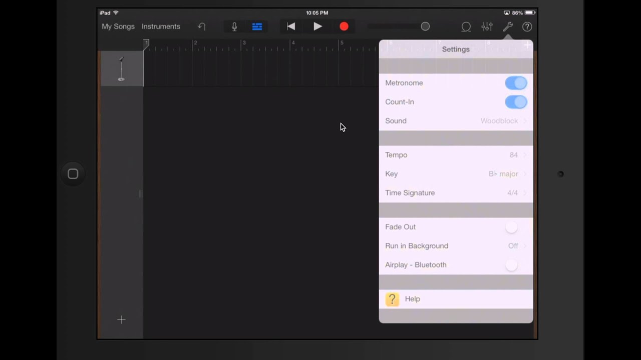 GarageBand Multi Track Audio Project   Setting It Up