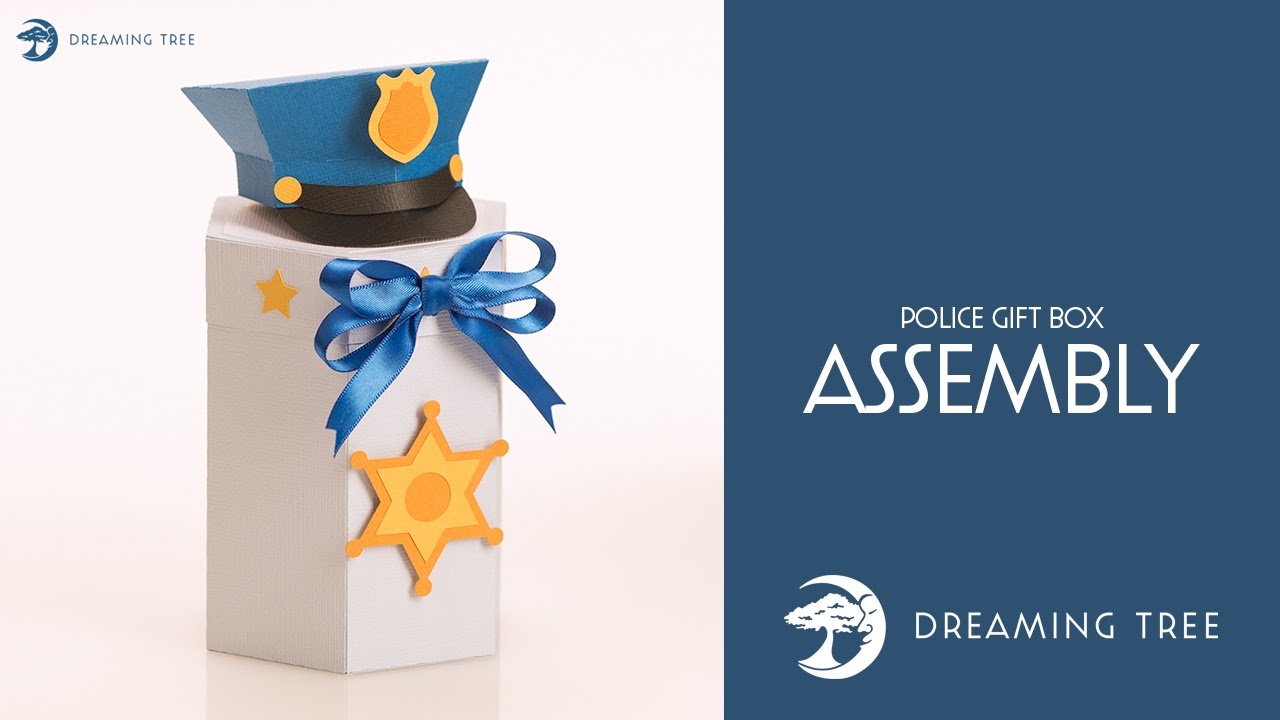 SVG File - Police Gift Box - Assembly Tutorial (For Cricut, Silhouette, and ScanNCut)