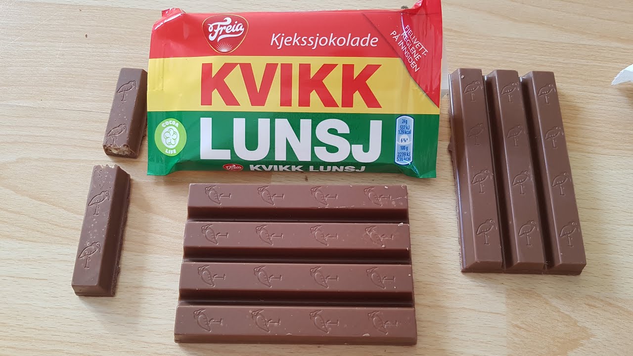 Freia Kvikk Lunsj Wafer Covered With Milk Chocolate With Safety Rules for Hiking In The Mountains