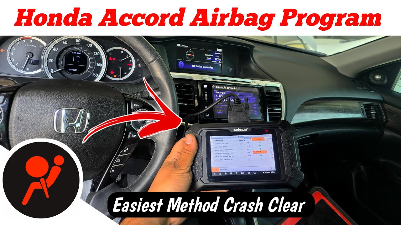 Honda Accord Airbag Program Crash 💥 Clear OBDStar || Easiest Method