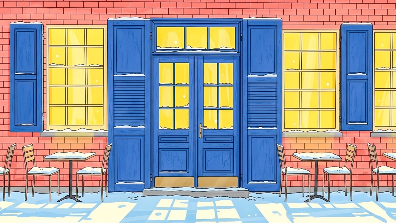 Cozy Winter Café ☕ Snow Outside, Warm Lights Inside | Relaxing Lofi Beats for Focus & Work