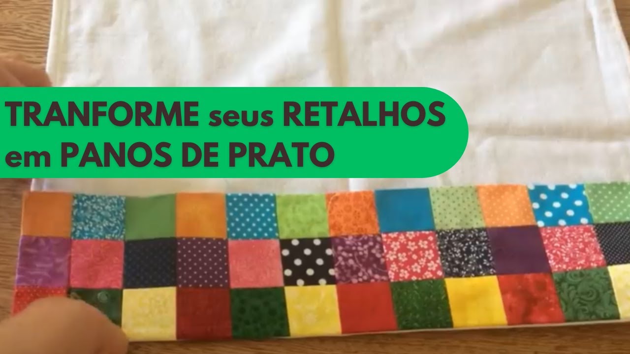 Aproveite os RETALHOS para fazer um lindo PANO DE PRATO - Bia Abdalla