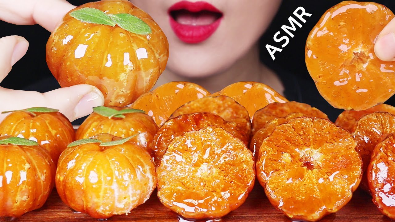ASMR Tanghulu Candied Fruits Mandarin 🍊 귤탕후루 리얼사운드 먹방 Mukbang Kẹo trái cây フルーツ飴