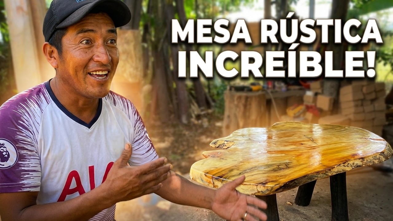 Transformación increíble: de rodaja de madera a mesa rústica masterpiece