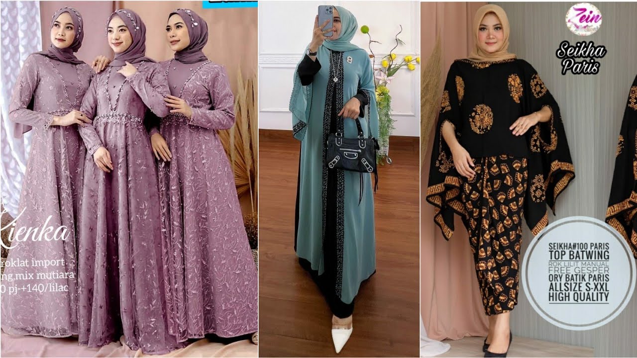 Trendy dan Terbaru !! Model Stelan Batik Modern Dan Baju Gamis Premium Cocok Dipakai Lebaran