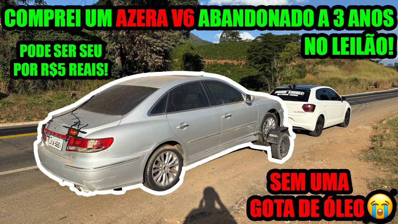 COMPRAMOS UM AZERA V6 ABANDONADO HÁ 3 ANOS NO LEILÃO! | BORA RESGATAR! EP1