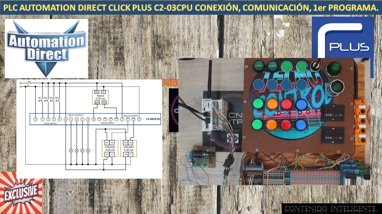 02-PLC AUTOMATION DIRECT CLICK PLUS C2-03CPU CONEXIÓN, COMUNICACIÓN, 1er PROGRAMA.