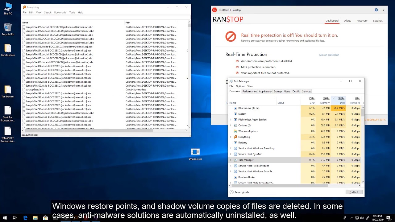 Dharma (Crysis) ransomware vs Ranstop – TEMASOFT Labs test