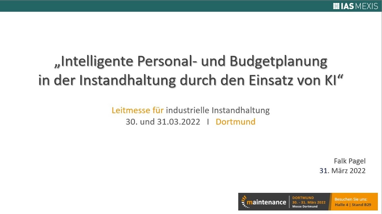 Intelligente Personal- und Budgetplanung in der Instandhaltung durch den Einsatz von KI