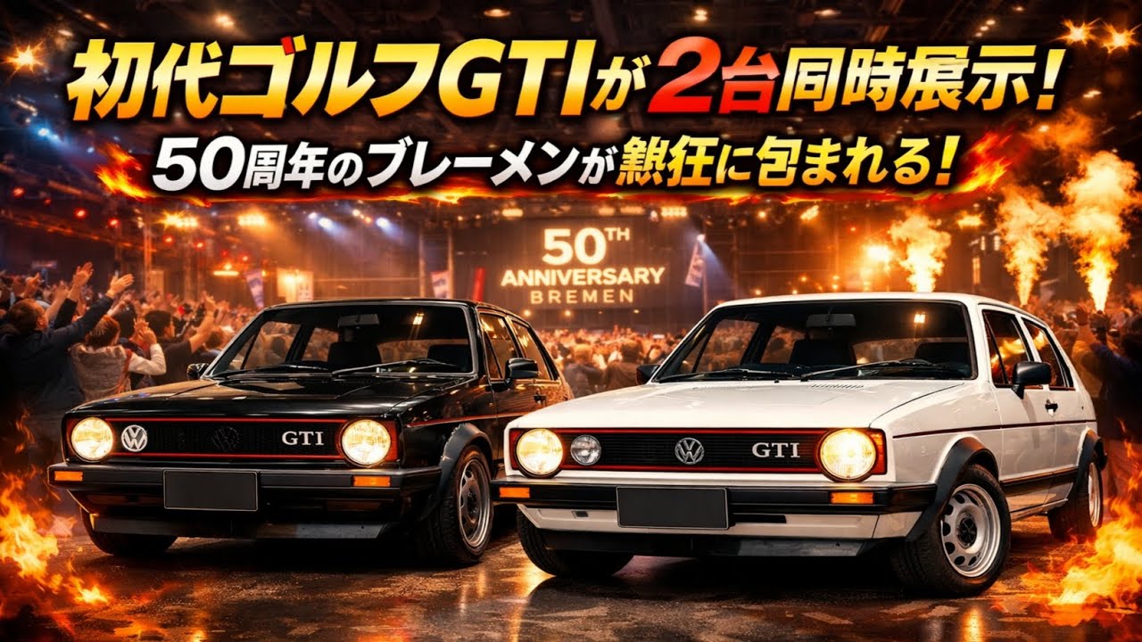 🚘💎初代ゴルフGTIが2台同時展示！50周年のブレーメンが熱狂に包まれる🔥