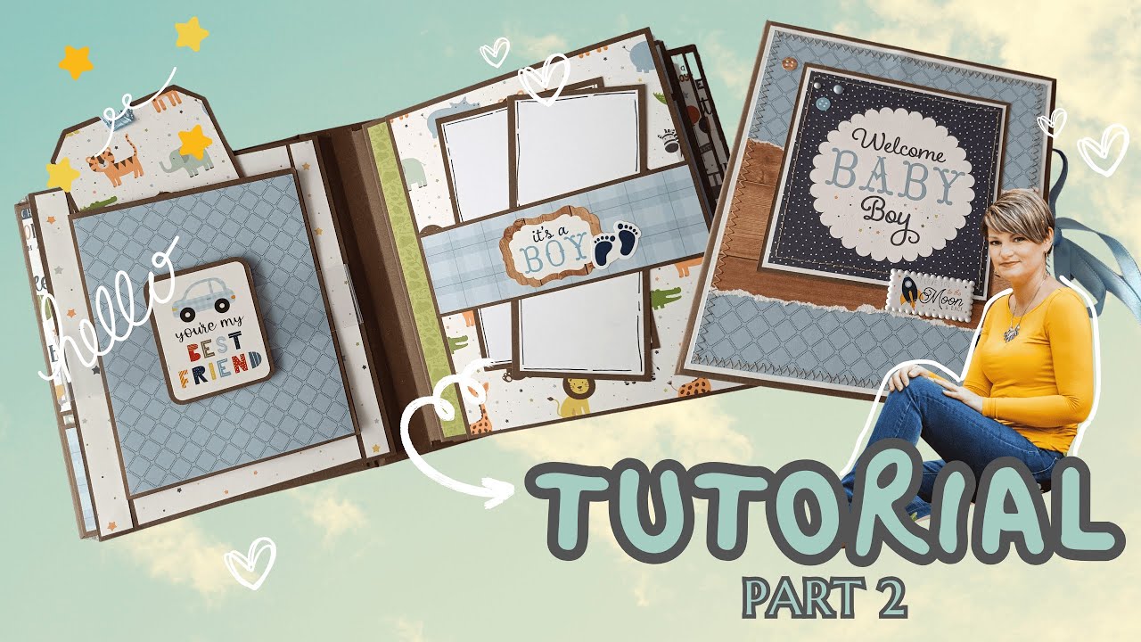 BABY BOY 6x7 Album TUTORIAL | PART 2 | Scrapbook mini album | 2025