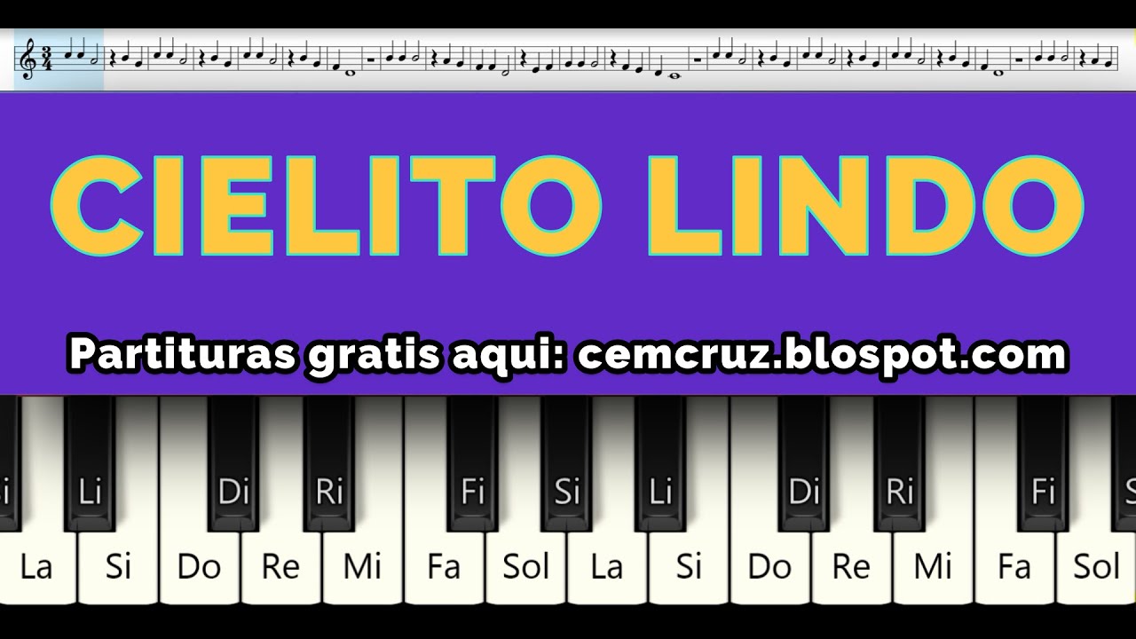 Cielito Lindo - Piano Tutorial (Synthesia) + Partitura