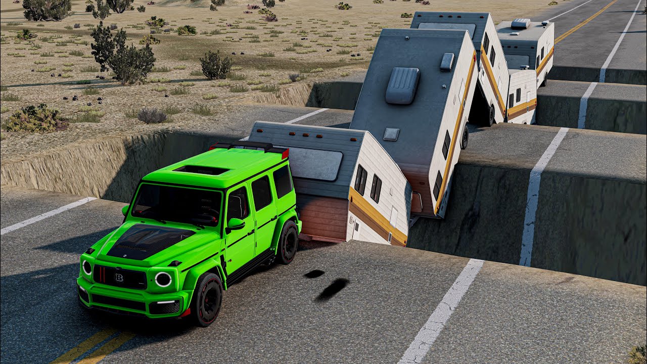 Cars vs Multiple Ditch Trap Bridge  BeamNG Drive Challenge Ends in Total Destruction!
