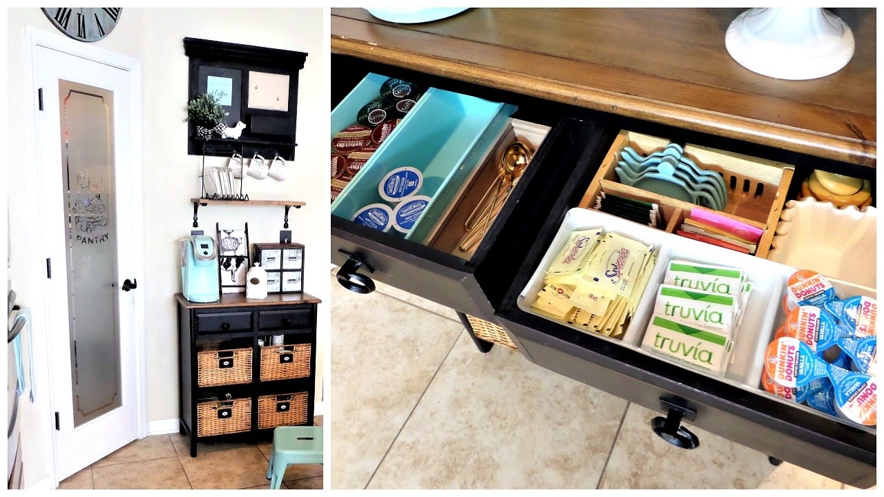 Home Decor | Farmhouse Inspired Coffee Station for Small Spaces☕️