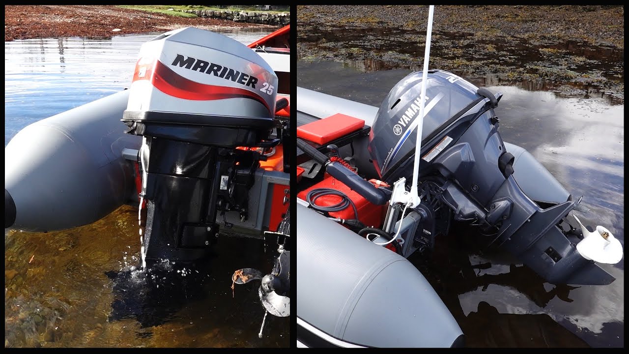 My Mariner 25HP Two Stroke campared with the Yamaha 25HP EFI Fourstroke outboard