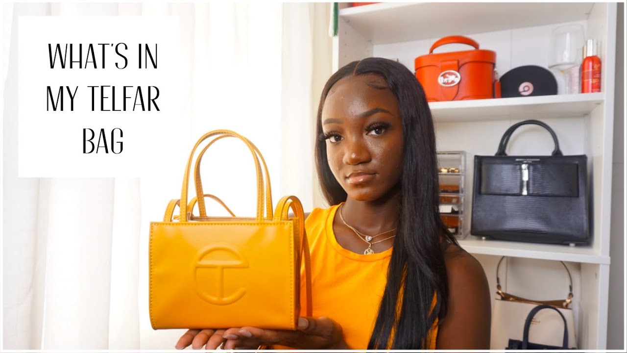 Small Mustard Telfar Bag Unboxing + What's In My Bag