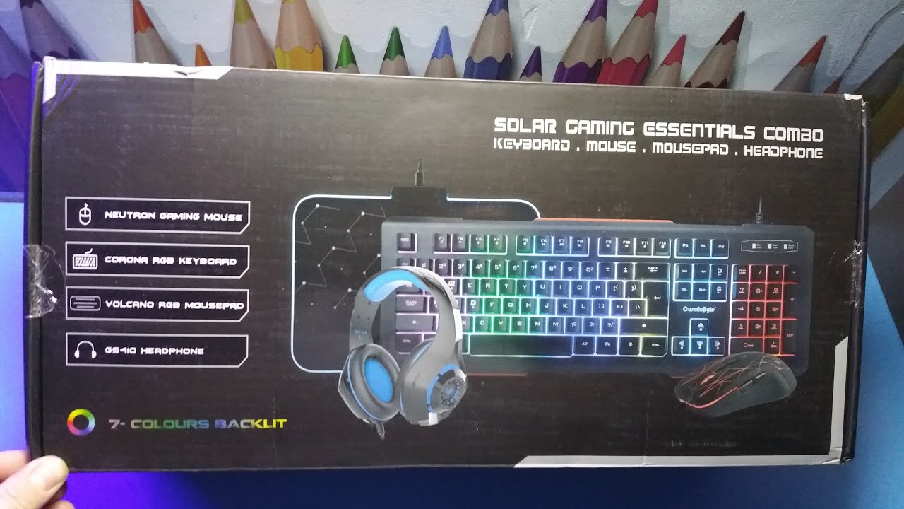 UNBOXING COSMIC BYTE SOLAR GAMING ESSENTIALS COMBO (KEYBOARD, MOUSE, MOUSEPAD, HEADPHONE)