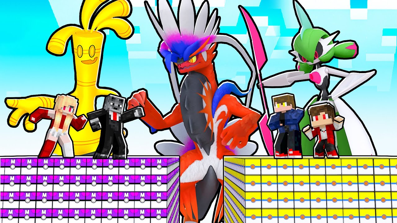 PRIMEIRO 2 V 2 no CUBÃO de LUCKY PIXELMON em DUPLAS POKEMON no MINECRAFT