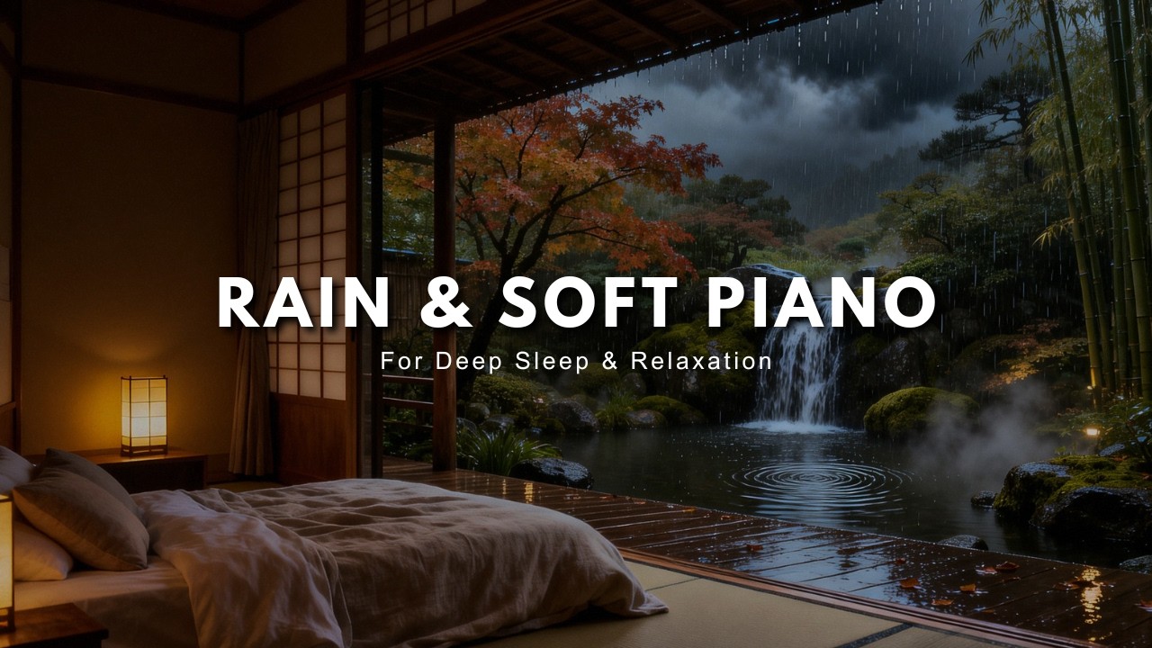 Rainy Night Room Ambience • Soft Piano Music for Calm Evenings & Deep Sleep