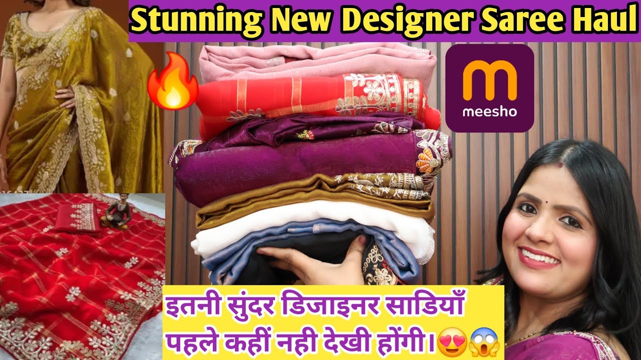 Meesho Huge Designer Saree Haul 😍 | Readymade Blouse | Instagram Viral Sarees | Wedding & Partywear💃