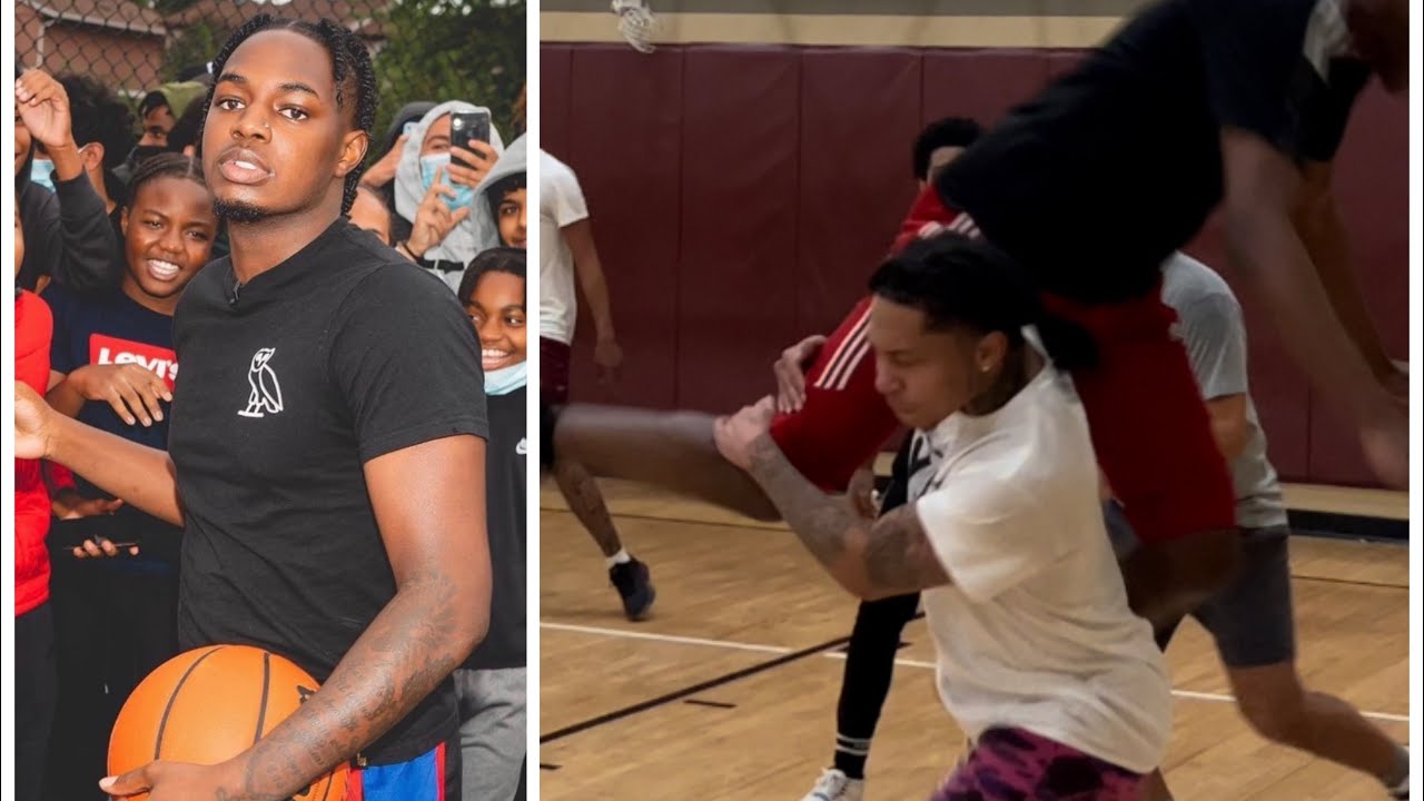 TRASH TALKER TRIED TO FIGHT ME & K SHOWTIME & GOT EXPOSED! (5v5 BASKETBALL)