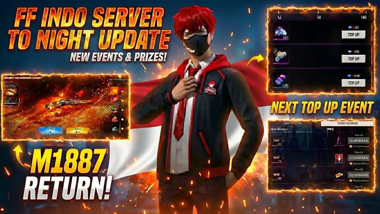 FF Indonesia Server, Return M1887, Next Top Up Event, Moco Store, Free Bundle Free Fire