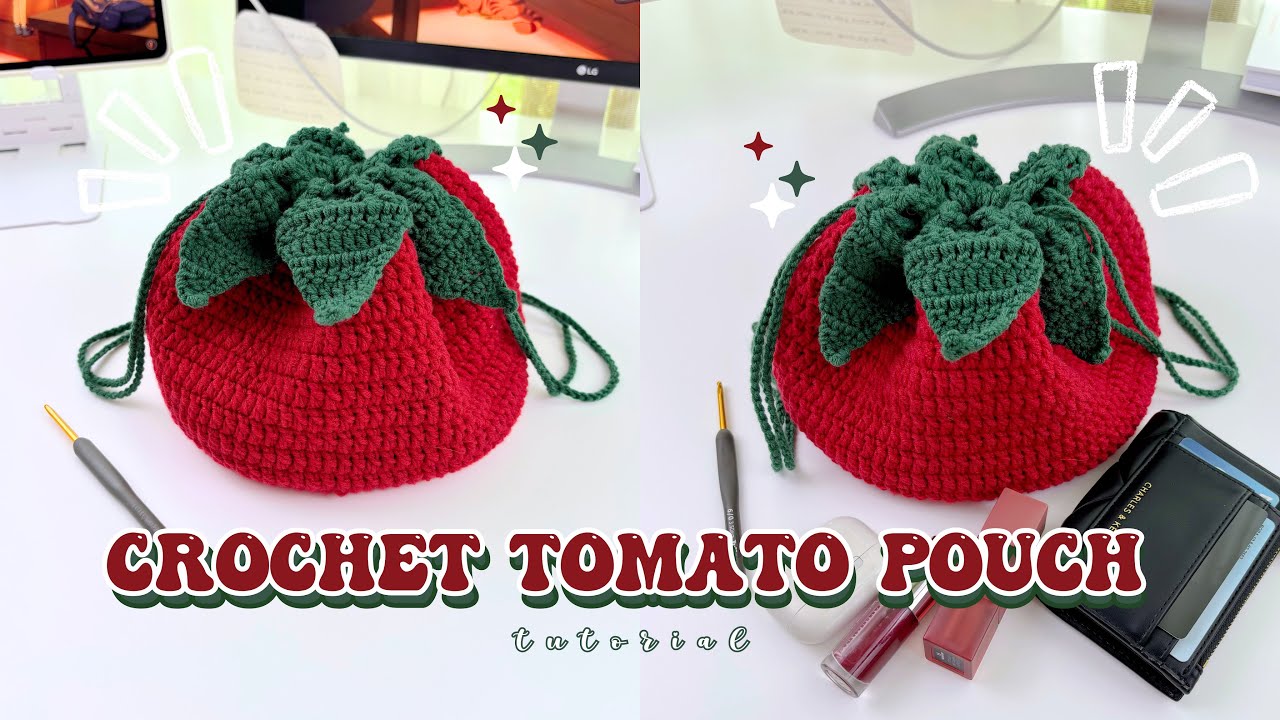 Crochet Tomato Pouch Tutorial #EP.77 | KJ Korn