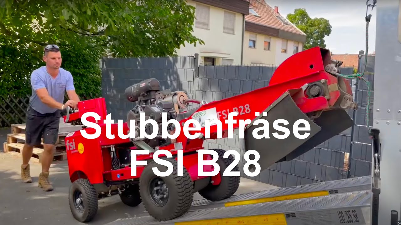 Wurzelstockfräsen mit FSI Stubbenfräse B28