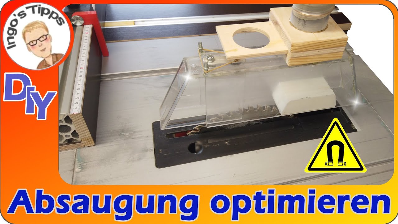 Absaugung an der Tischkreissäge optimieren Schnellbefestigung am Spaltkeil DIY  | IngosTipps